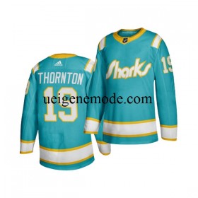 Herren San Jose Sharks Eishockey Trikot JOE THORNTON 19 Adidas Throwback Blau Authentic